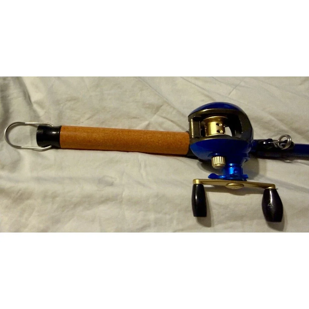 Fishing Rod Handle Spatula with Baitcasting Reel Design, 18.5 inch Blue & Gold